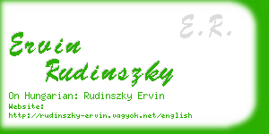 ervin rudinszky business card